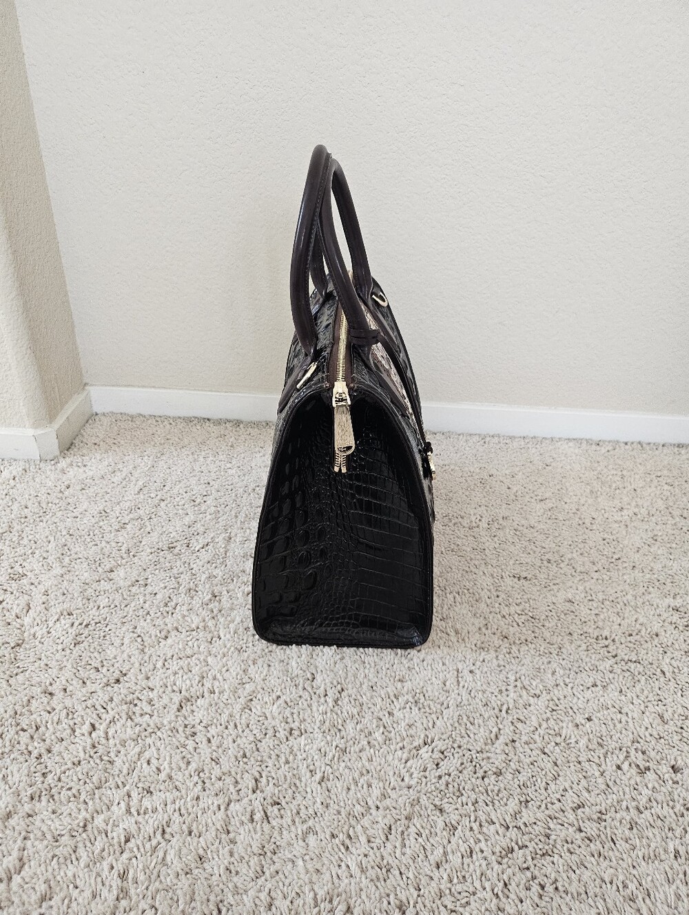 Brahmin Caroline Cocoa Goldspur Satchel - Picture 11 of 15